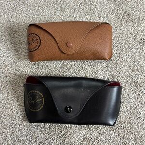 Ray Ban Luxottica Black & Red Glasses Sunglasses Snap Closure Soft Case Protect